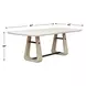 Carlisle Warm White and Cerused Wheat Outdoor 87" Rectangular Concrete Dining Table