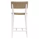 Calbas White and Brown Outdoor Counter Height Stool