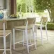 Calbas White and Brown Outdoor Counter Height Stool