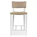 Calbas White and Brown Outdoor Counter Height Stool