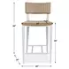 Calbas White and Brown Outdoor Counter Height Stool