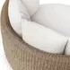 Kingsley Oyster White Upholstered Outdoor Round Swivel Daybed