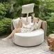 Kingsley Oyster White Upholstered Outdoor Round Swivel Daybed