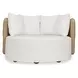 Kingsley Oyster White Upholstered Outdoor Round Swivel Daybed