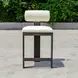 Bolster Back Oyster White Upholstered Outdoor Counter Height Stool