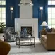 Prescott Blue and Brown Upholstered Arm Chair