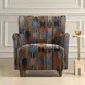 Prescott Blue and Orange Upholstered Ikat Arm Chair