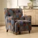 Prescott Blue and Orange Upholstered Ikat Arm Chair