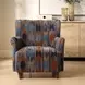 Prescott Blue and Orange Upholstered Ikat Arm Chair