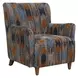 Prescott Blue and Orange Upholstered Ikat Arm Chair