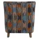 Prescott Blue and Orange Upholstered Ikat Arm Chair
