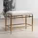 Monterey Ivory Performance Fabric Upholstered Small Accent Bench