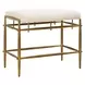 Monterey Ivory Performance Fabric Upholstered Small Accent Bench