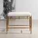 Monterey Ivory Performance Fabric Upholstered Small Accent Bench