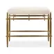 Monterey Ivory Performance Fabric Upholstered Small Accent Bench