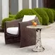 Arlington Limestone and Black Outdoor Round Stone Top Side Table