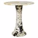 Arlington Limestone and Black Outdoor Round Stone Top Side Table