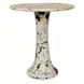 Arlington Limestone and Black Outdoor Round Stone Top Side Table