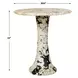 Arlington Limestone and Black Outdoor Round Stone Top Side Table