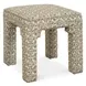 Belmont Green and White Upholstered Small Accent Bench