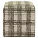 Fairmont Ireland Green and White Upholstered Square Ottoman