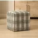 Fairmont Ireland Green and White Upholstered Square Ottoman