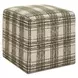 Fairmont Ireland Green and White Upholstered Square Ottoman