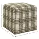 Fairmont Ireland Green and White Upholstered Square Ottoman