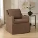 Oakley Teak Brown Upholstered Swivel Accent Chair