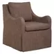 Oakley Teak Brown Upholstered Swivel Accent Chair