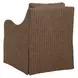 Oakley Teak Brown Upholstered Swivel Accent Chair