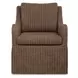 Oakley Teak Brown Upholstered Swivel Accent Chair