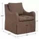 Oakley Teak Brown Upholstered Swivel Accent Chair