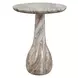 Grafton Warm Brown and Creamy White Outdoor Round Marble Top Accent Table