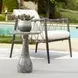 Grafton Warm Brown and Creamy White Outdoor Round Marble Top Accent Table
