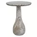 Grafton Warm Brown and Creamy White Outdoor Round Marble Top Accent Table