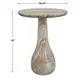 Grafton Warm Brown and Creamy White Outdoor Round Marble Top Accent Table