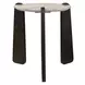 Kingsley Aged Dark Bronze and Beige Round Marble Top Side Table