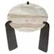 Kingsley Aged Dark Bronze and Beige Round Marble Top Side Table