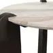 Kingsley Aged Dark Bronze and Beige Round Marble Top Side Table