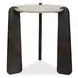 Kingsley Aged Dark Bronze and Beige Round Marble Top Side Table