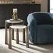 Monterey White and Antique Gold Round Marble Top Nesting Table Set of 2
