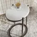 Somerset White and Bronze Round Marble Top Accent Table