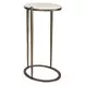 Somerset White and Bronze Round Marble Top Accent Table