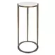 Somerset White and Bronze Round Marble Top Accent Table