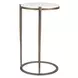Somerset White and Bronze Round Marble Top Accent Table