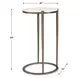 Somerset White and Bronze Round Marble Top Accent Table