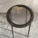 Alden Dark Bronze and Antique Brass Round Glass Top Accent Table