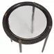 Alden Dark Bronze and Antique Brass Round Glass Top Accent Table