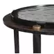 Alden Dark Bronze and Antique Brass Round Glass Top Accent Table